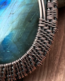 Oxidized Copper Wire Woven Labradorite Pendant necklace