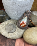 Oxidized Copper Wire Woven Red River Jasper Pendant necklace