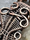 Oxidized Copper Wire Woven Gold Sheen Obsidian Pendant - Handmade By Christina