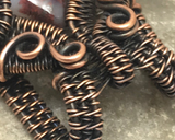 Oxidized Copper Wire Woven Morocco Seam Agate Pendant