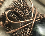 Handmade Oxidized Copper Wire Woven Kambaba Jasper Pendant Necklace