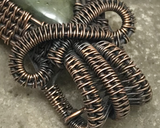 Oxidized Copper Wire Woven Golden Labradorite Mini Pendant