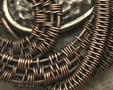 Oxidized Copper Wire Woven & Metal Pendant